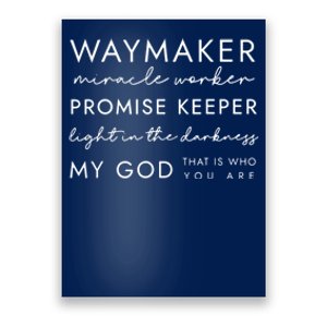 Waymaker Promise Keeper Miracle Worker Christian Poster