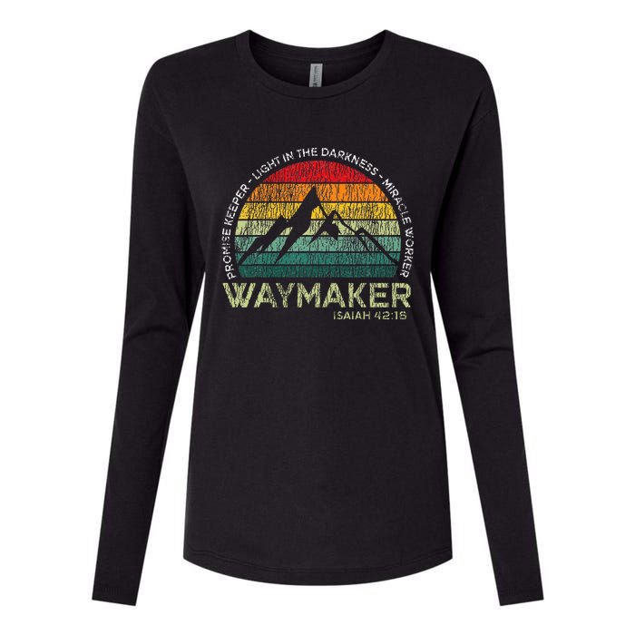 Waymaker Promise Keeper Miracle Worker Christian Womens Cotton Relaxed Long Sleeve T-Shirt