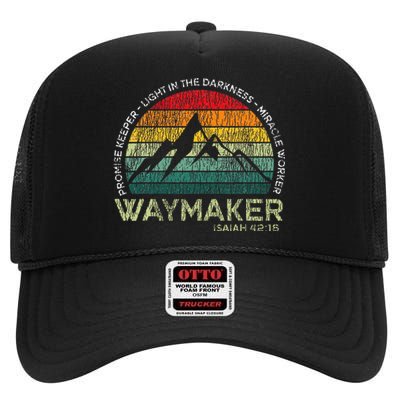 Waymaker Promise Keeper Miracle Worker Christian High Crown Mesh Back Trucker Hat