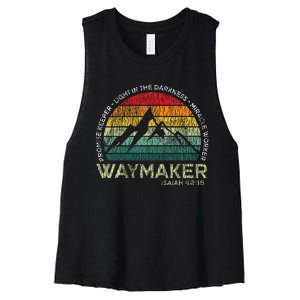 Waymaker Promise Keeper Miracle Worker Christian Women's Racerback Cropped Tank