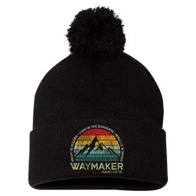 Waymaker Promise Keeper Miracle Worker Christian Pom Pom 12in Knit Beanie