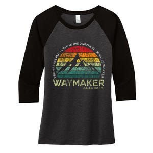 Waymaker Promise Keeper Miracle Worker Christian Women's Tri-Blend 3/4-Sleeve Raglan Shirt