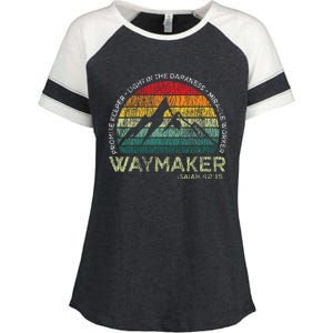 Waymaker Promise Keeper Miracle Worker Christian Enza Ladies Jersey Colorblock Tee