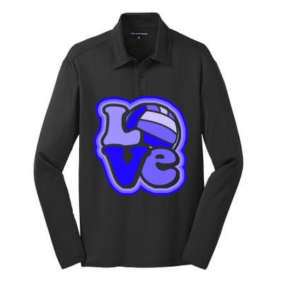 Water Polo Love For Teen And Shades Of Blue Design Cute Gift Silk Touch Performance Long Sleeve Polo