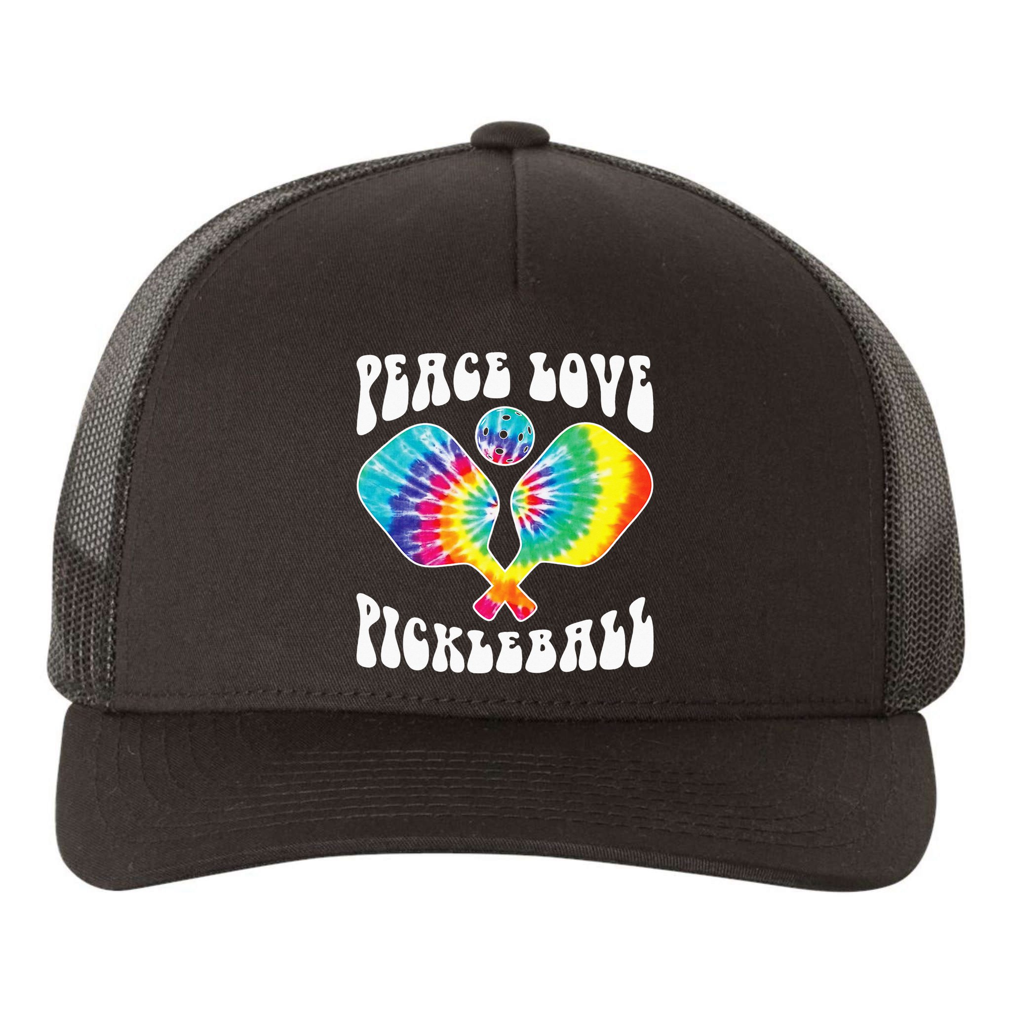 Wo Peace Love Pickleball Funny Pickleball Player Yupoong Adult 5-Panel Trucker Hat