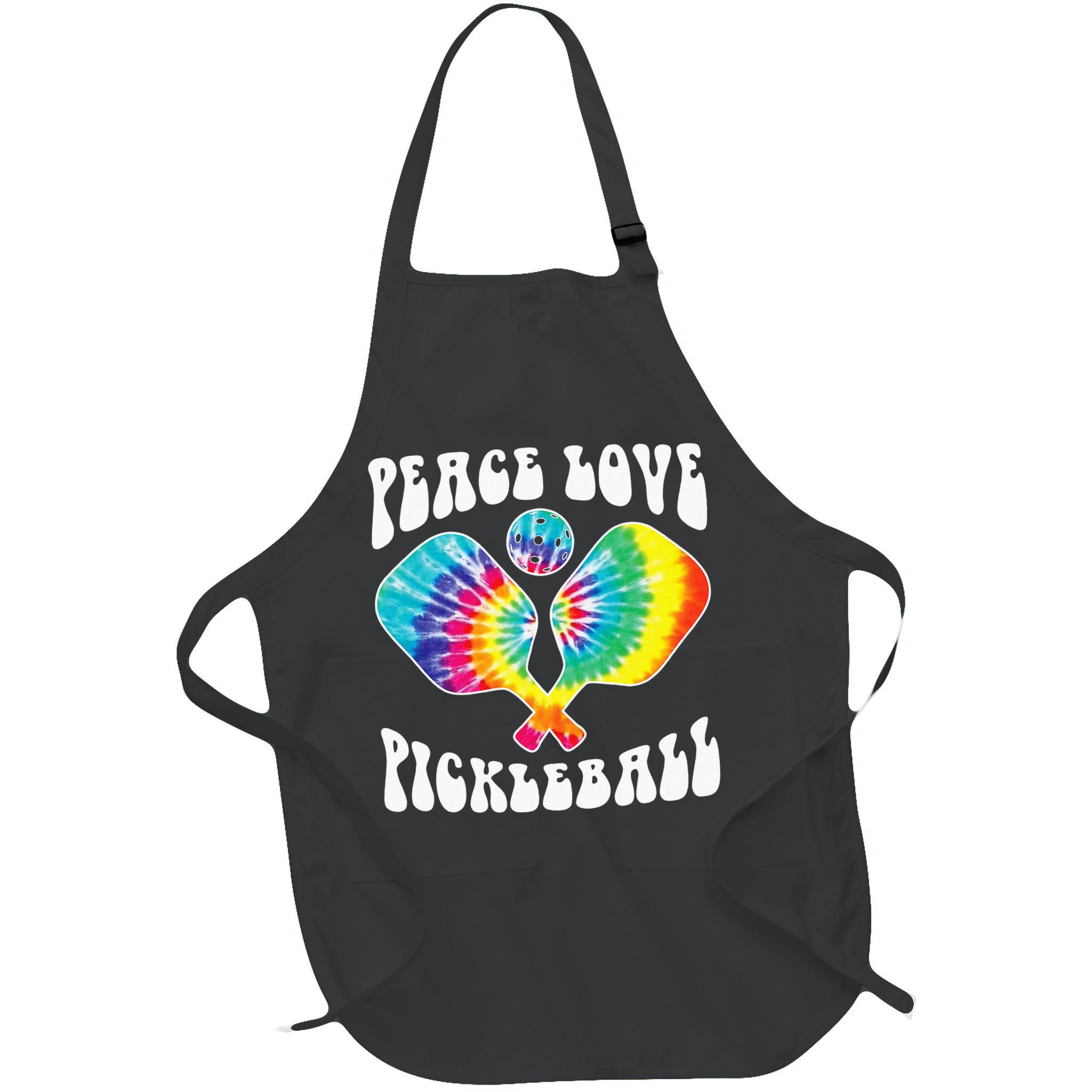 Wo Peace Love Pickleball Funny Pickleball Player Apron