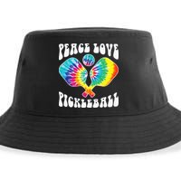 Wo Peace Love Pickleball Funny Pickleball Player Sustainable Bucket Hat