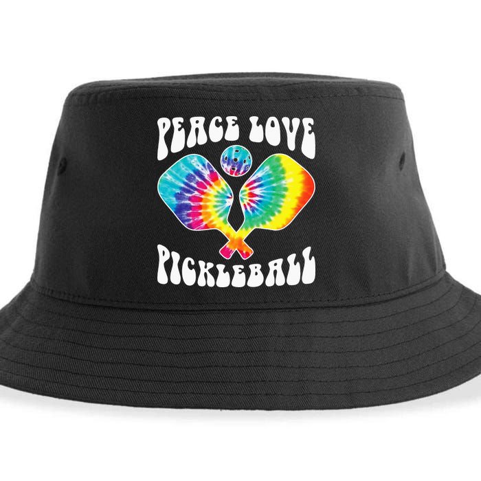 Wo Peace Love Pickleball Funny Pickleball Player Sustainable Bucket Hat