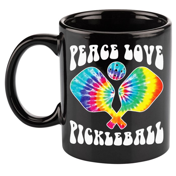 Wo Peace Love Pickleball Funny Pickleball Player 11oz C Handle Ceramic Mug
