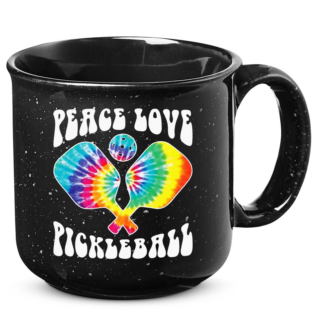 Wo Peace Love Pickleball Funny Pickleball Player 15oz Campfire Ceramic Mug