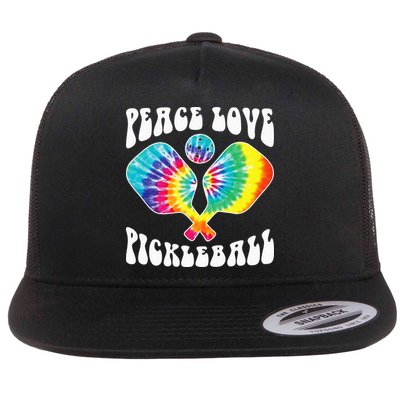 Wo Peace Love Pickleball Funny Pickleball Player Flatbill Hat