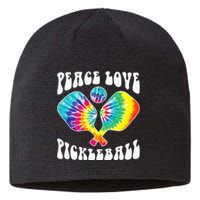 Wo Peace Love Pickleball Funny Pickleball Player Sustainable Beanie