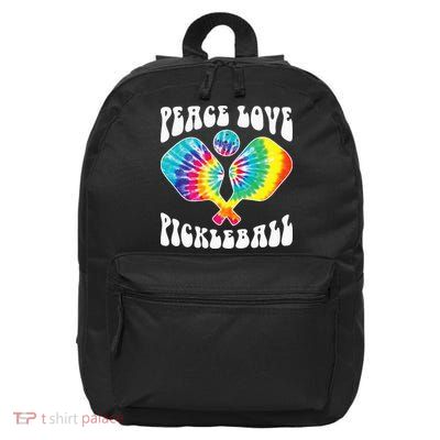 Wo Peace Love Pickleball Funny Pickleball Player 16 in Basic Backpack