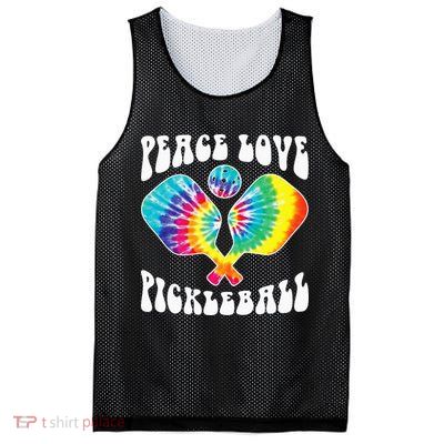 Wo Peace Love Pickleball Funny Pickleball Player Mesh Reversible Basketball Jersey Tank