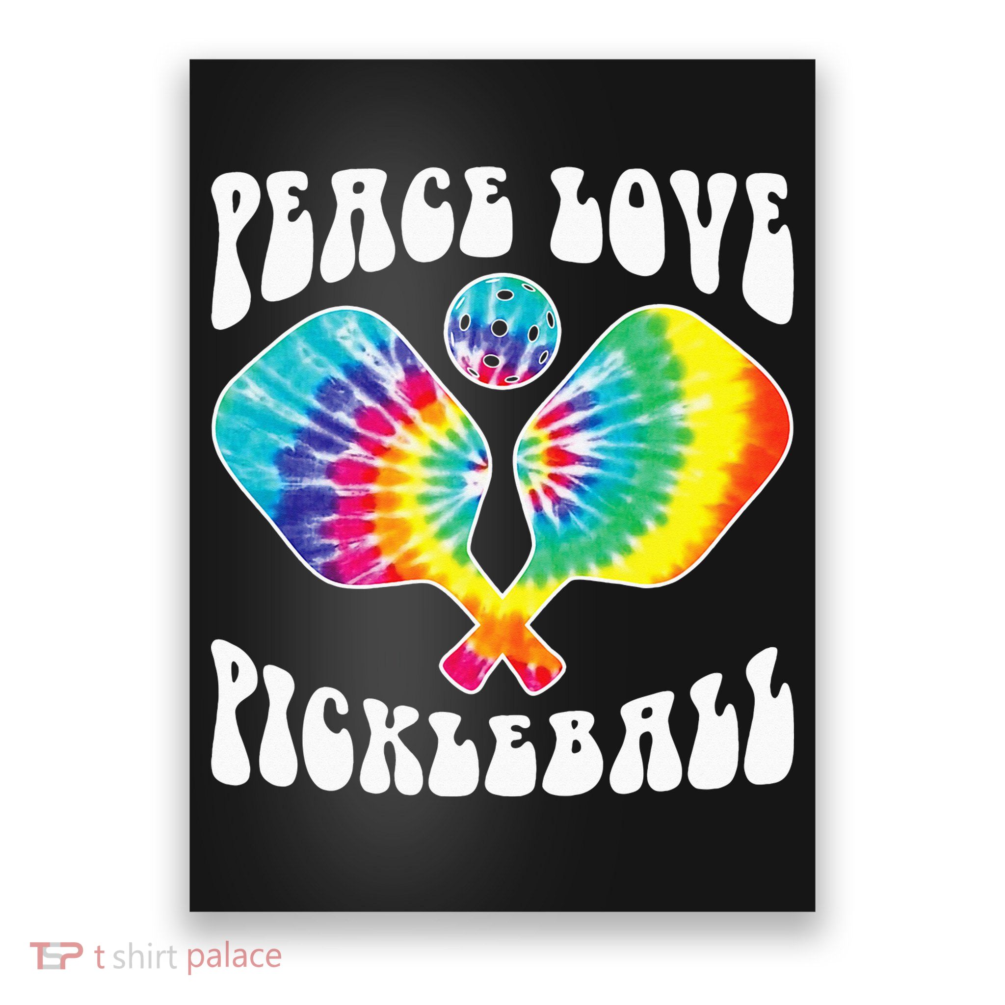 Wo Peace Love Pickleball Funny Pickleball Player Poster