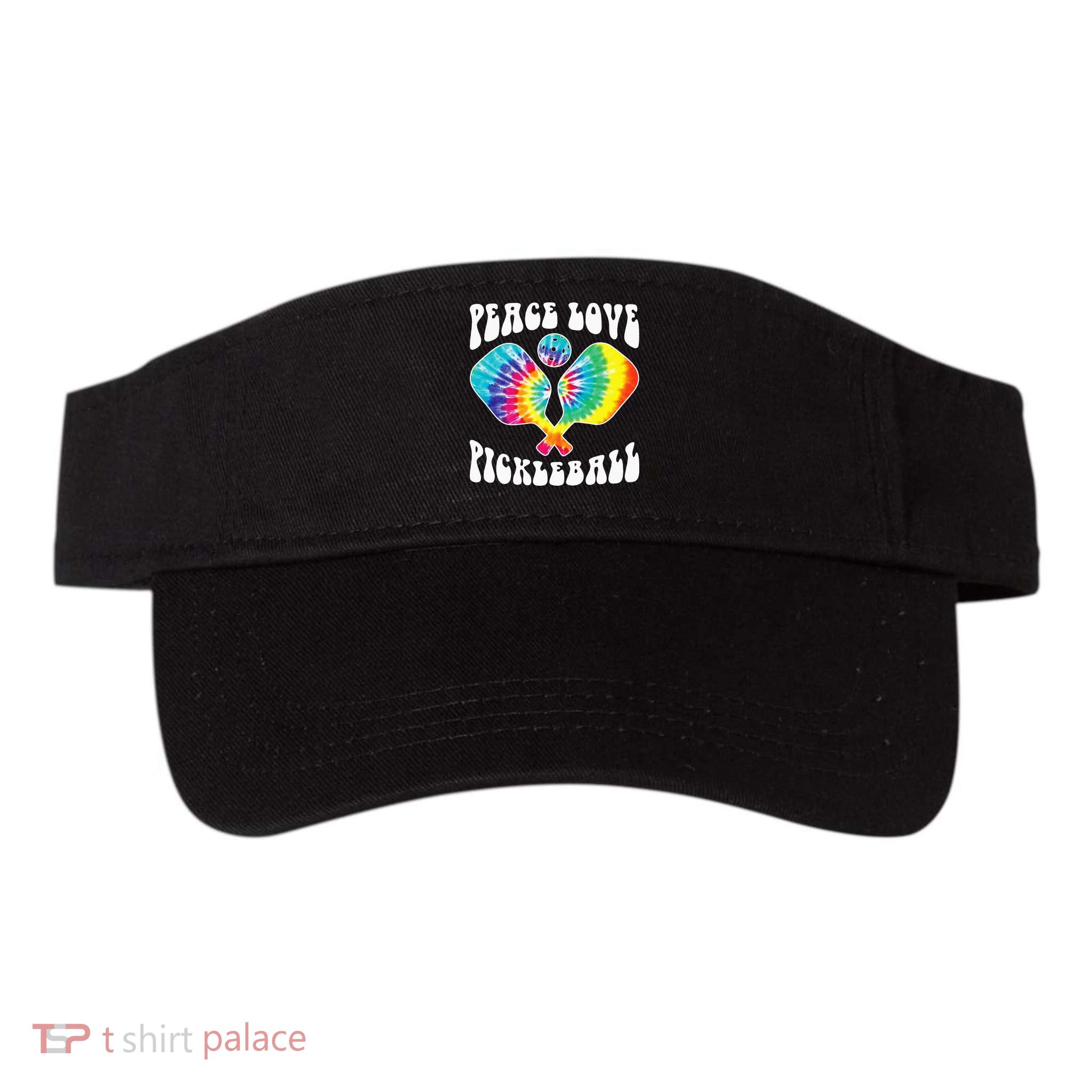Wo Peace Love Pickleball Funny Pickleball Player Visor