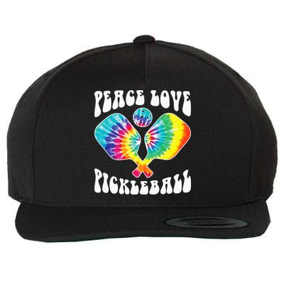 Wo Peace Love Pickleball Funny Pickleball Player Wool Snapback Cap