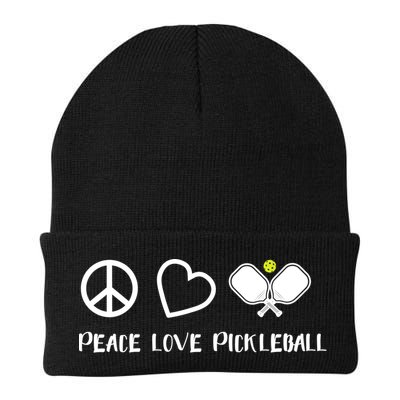 Womens Peace Love Pickleball Funny Pickleball Paddle Player Gift VNeck T Beanie