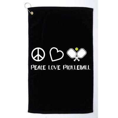 Womens Peace Love Pickleball Funny Pickleball Paddle Player Gift VNeck T Platinum Collection Golf Towel