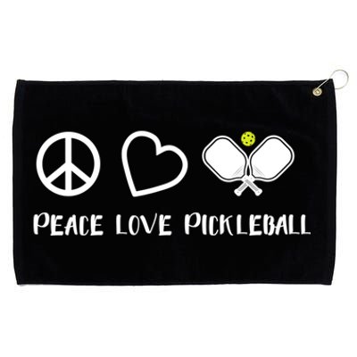 Womens Peace Love Pickleball Funny Pickleball Paddle Player Gift VNeck T Grommeted Golf Towel