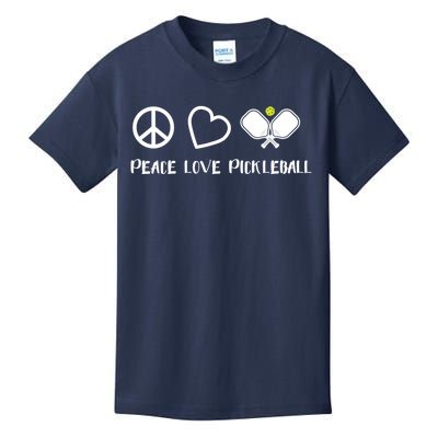 Womens Peace Love Pickleball Funny Pickleball Paddle Player Gift VNeck T Kids T-Shirt