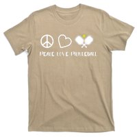 Womens Peace Love Pickleball Funny Pickleball Paddle Player Gift VNeck T T-Shirt