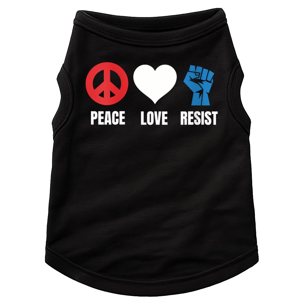 Women Peace Love Resist Political Protest V-Neck Doggie Tank