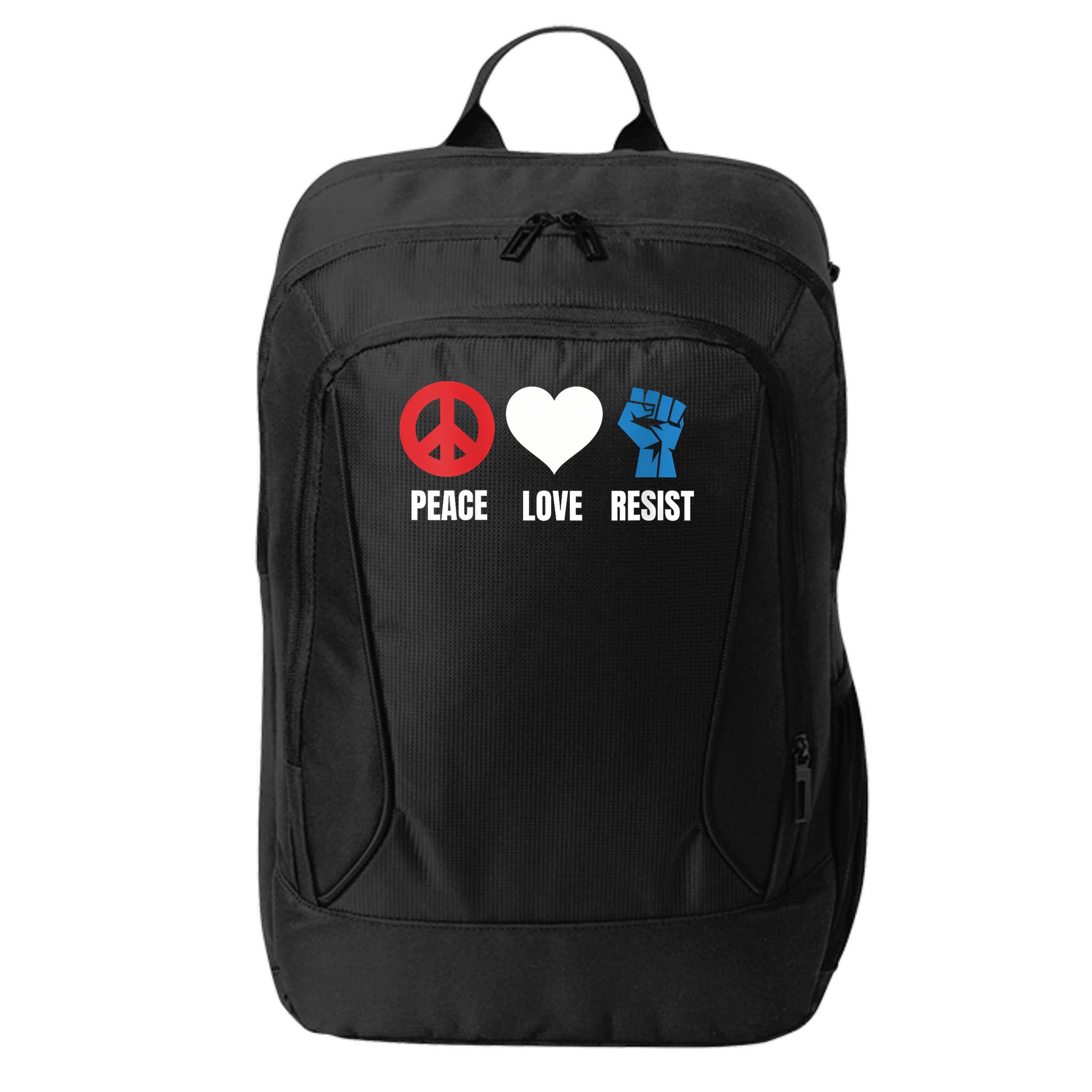 Women Peace Love Resist Political Protest V-Neck City Backpack