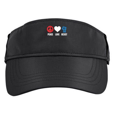 Women Peace Love Resist Political Protest V-Neck Adult Drive Performance Visor