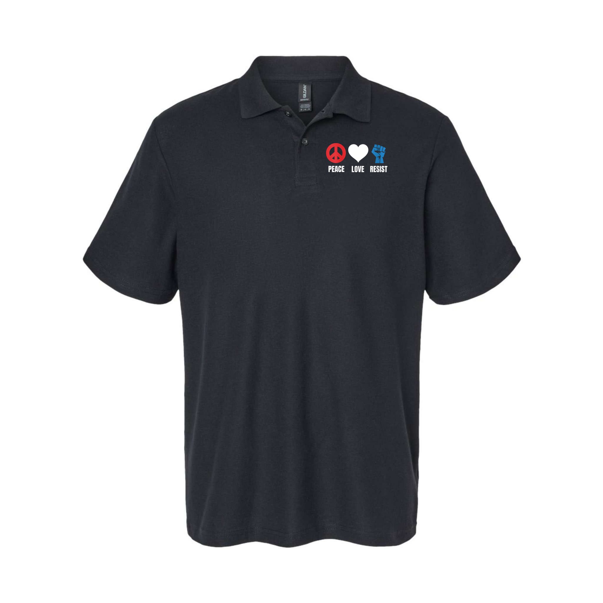 Women Peace Love Resist Political Protest V-Neck Polo
