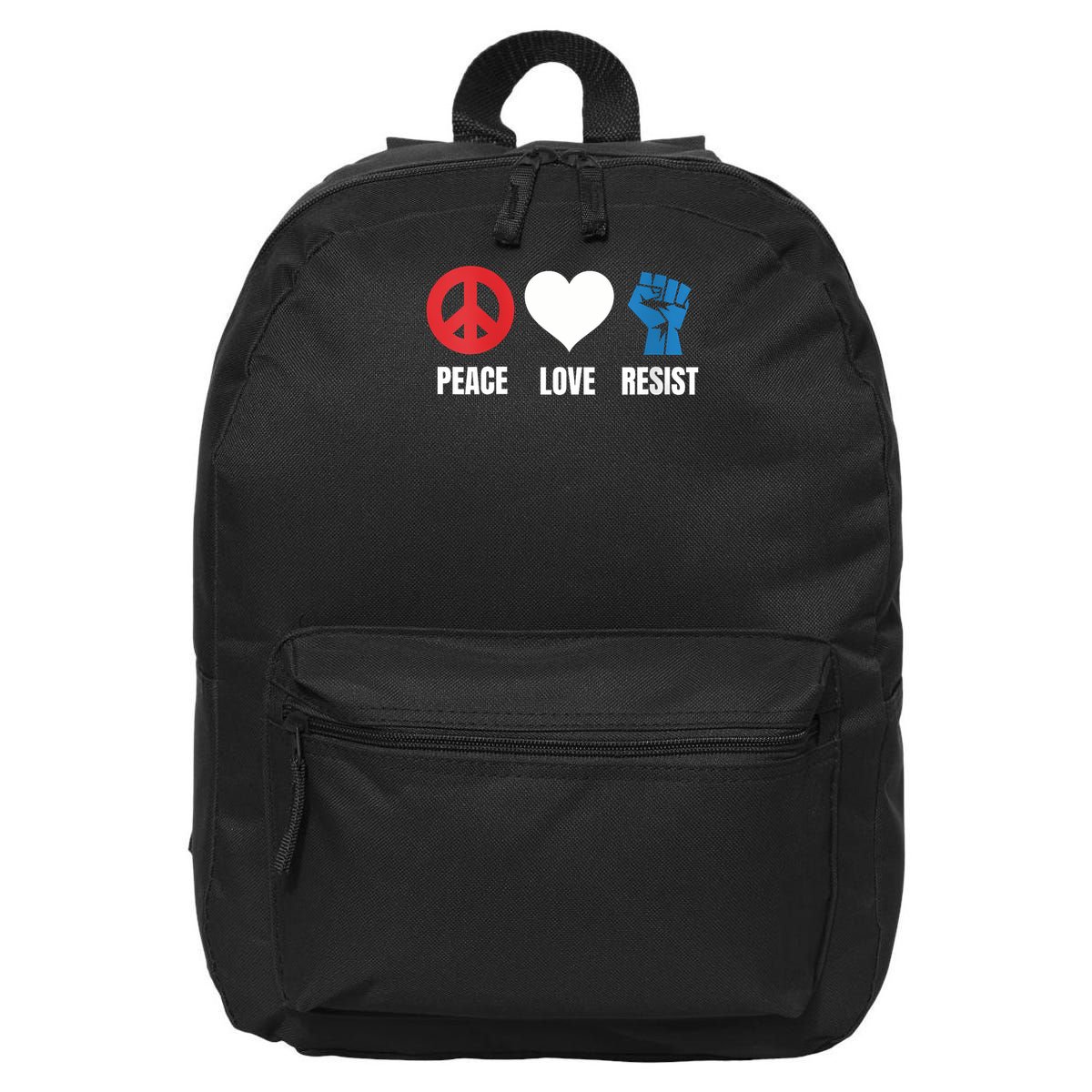 Women Peace Love Resist Political Protest V-Neck 16 in Basic Backpack