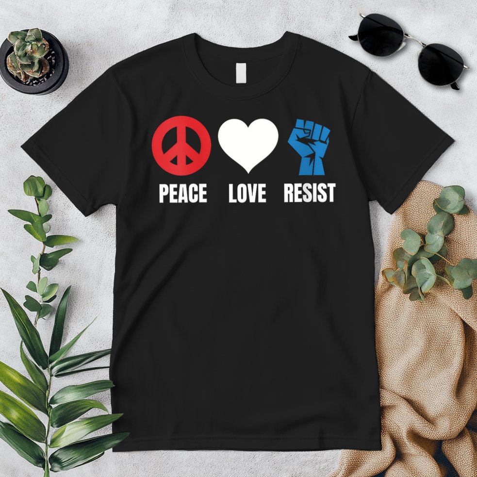 Women Peace Love Resist Political Protest V-Neck Premium T-Shirt