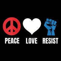 Women Peace Love Resist Political Protest V-Neck Womens Tank Top
