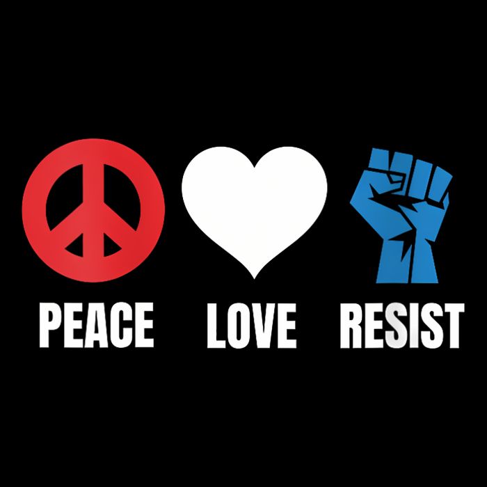 Women Peace Love Resist Political Protest V-Neck Womens Tank Top