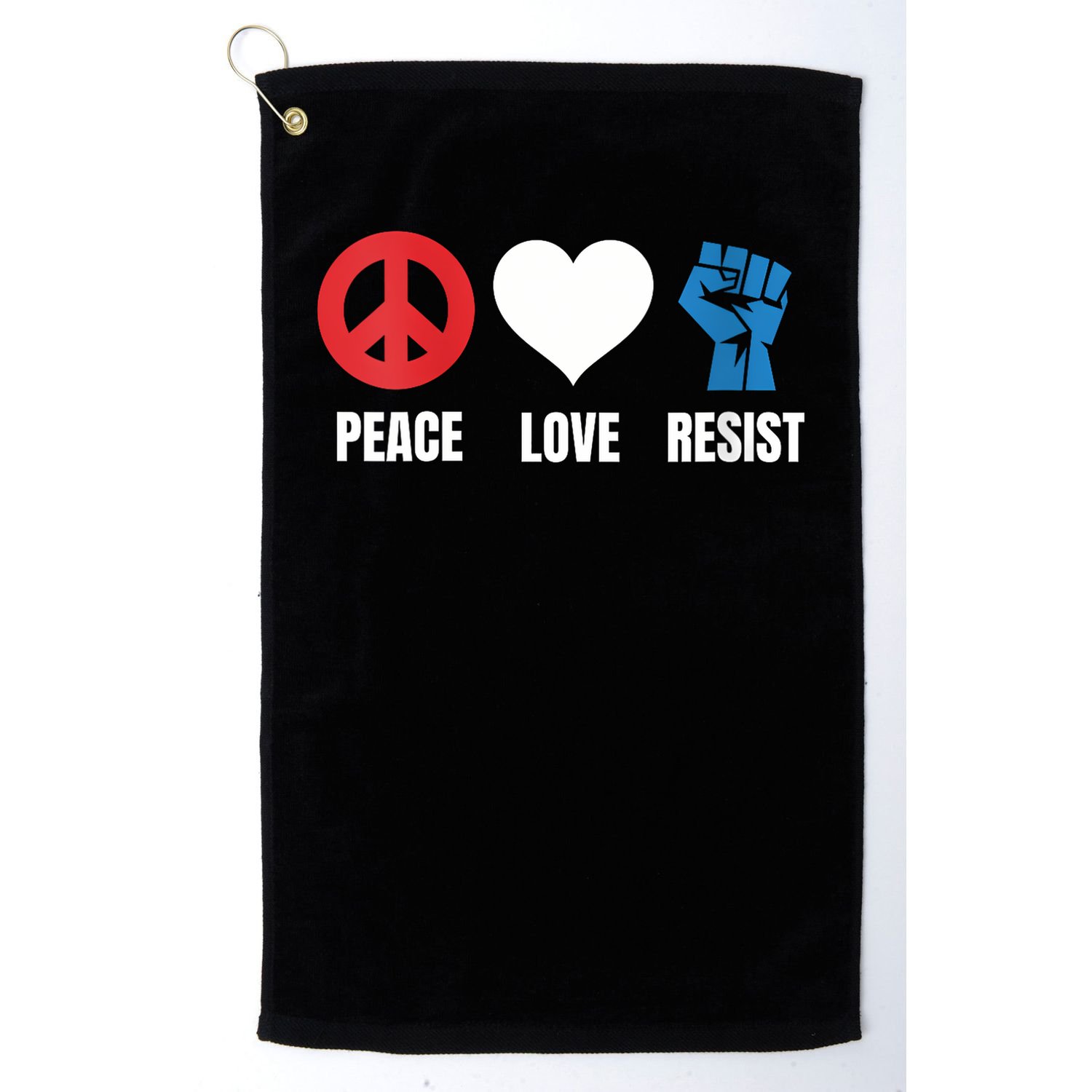Women Peace Love Resist Political Protest V-Neck Golf Towel