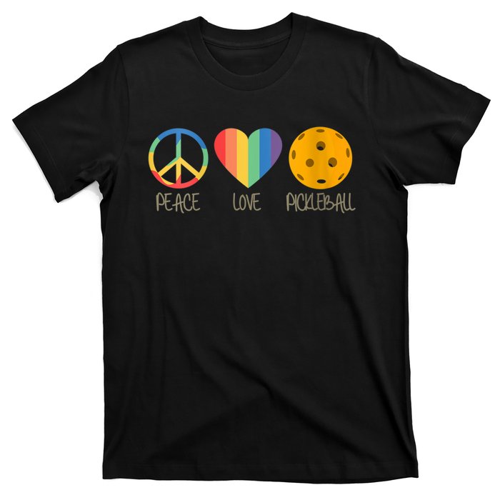 Womens Peace Love Pickleball T-Shirt