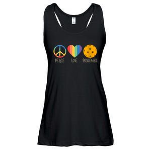 Womens Peace Love Pickleball Ladies Essential Flowy Tank