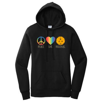 Womens Peace Love Pickleball Women's Pullover Hoodie