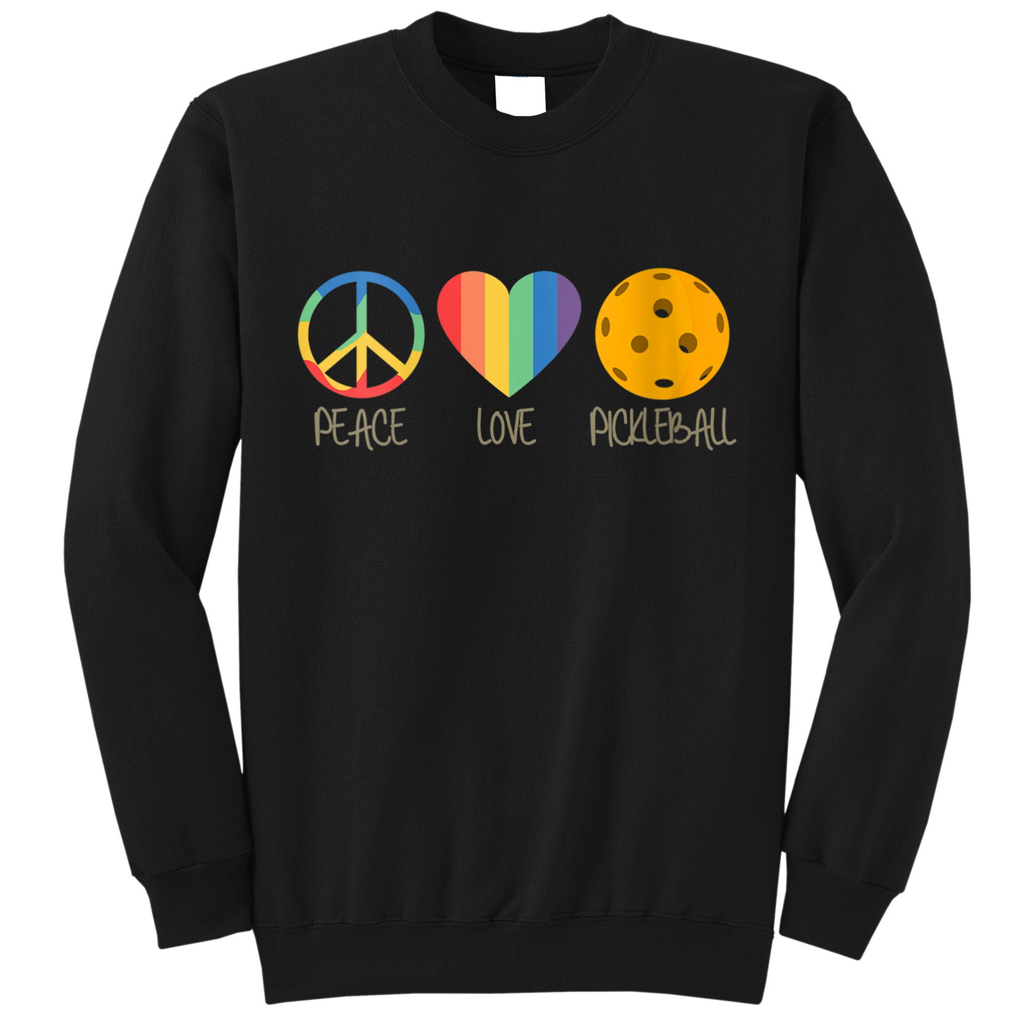 Womens Peace Love Pickleball Tall Sweatshirt