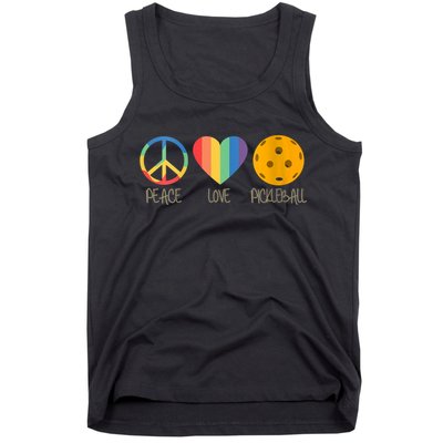 Womens Peace Love Pickleball Tank Top