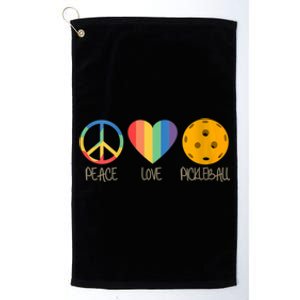 Womens Peace Love Pickleball Platinum Collection Golf Towel