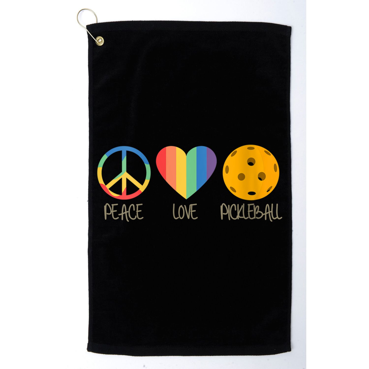 Womens Peace Love Pickleball Golf Towel