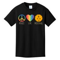 Womens Peace Love Pickleball Kids T-Shirt