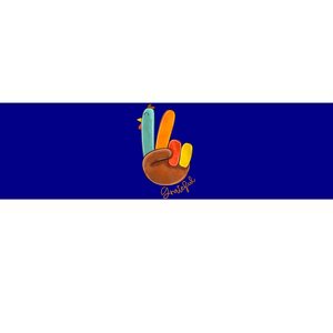 Womens Peace Love Turkey Grateful Turkey Hand Sign Thanksgiving Bumper Sticker