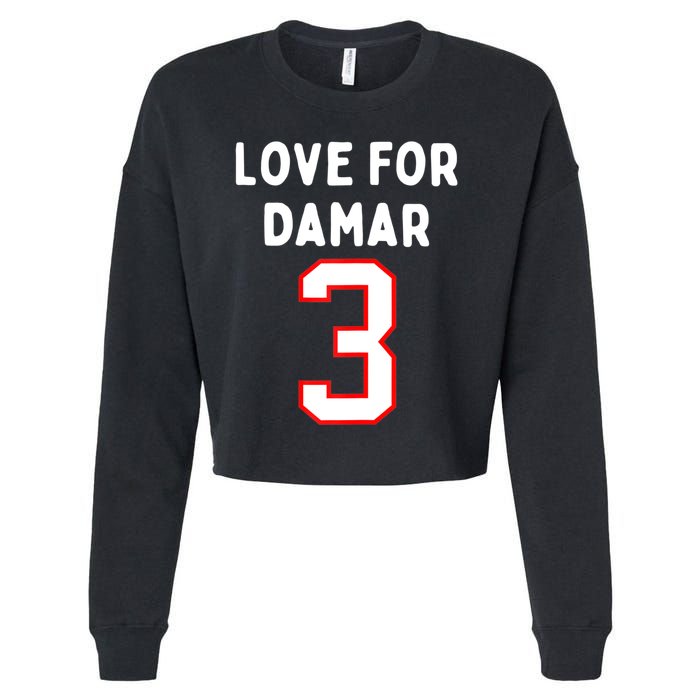 Womens Pray Love For 3 Damar Girl Cropped Pullover Crew