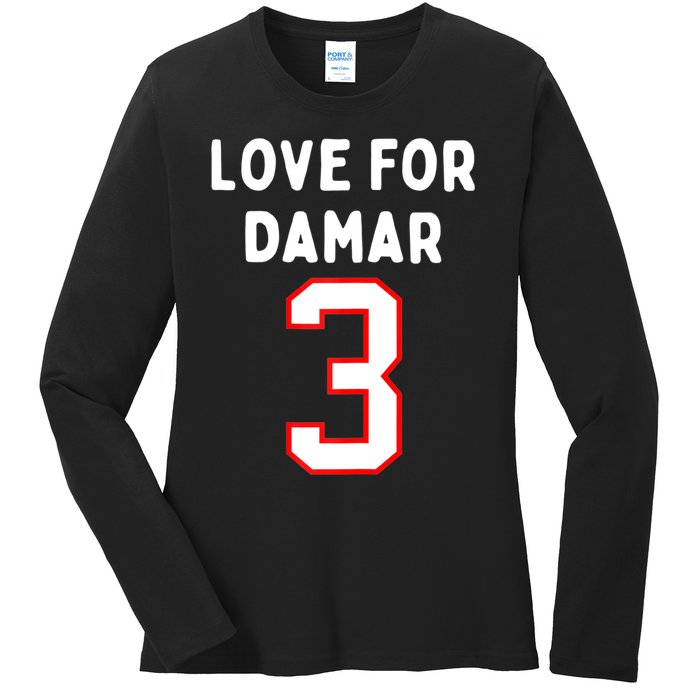 Womens Pray Love For 3 Damar Girl Ladies Long Sleeve Shirt