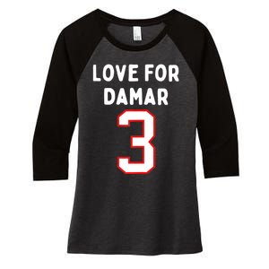 Womens Pray Love For 3 Damar Girl Women's Tri-Blend 3/4-Sleeve Raglan Shirt