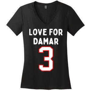 Womens Pray Love For 3 Damar Girl Women's V-Neck T-Shirt