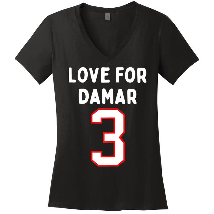 Womens Pray Love For 3 Damar Girl Women's V-Neck T-Shirt