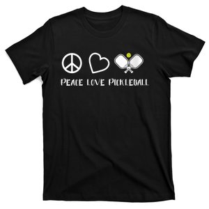 WoM.e.ns Peace Love Pickleball Funny Pickleball Paddle Player Gift V-Neck T-Shirt